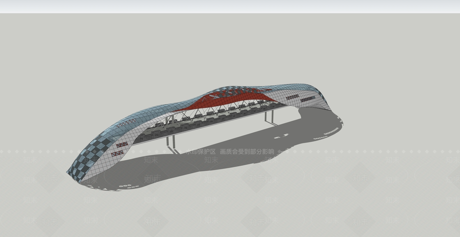 现代轻奢天桥SU模型下载【ID:1182382303】