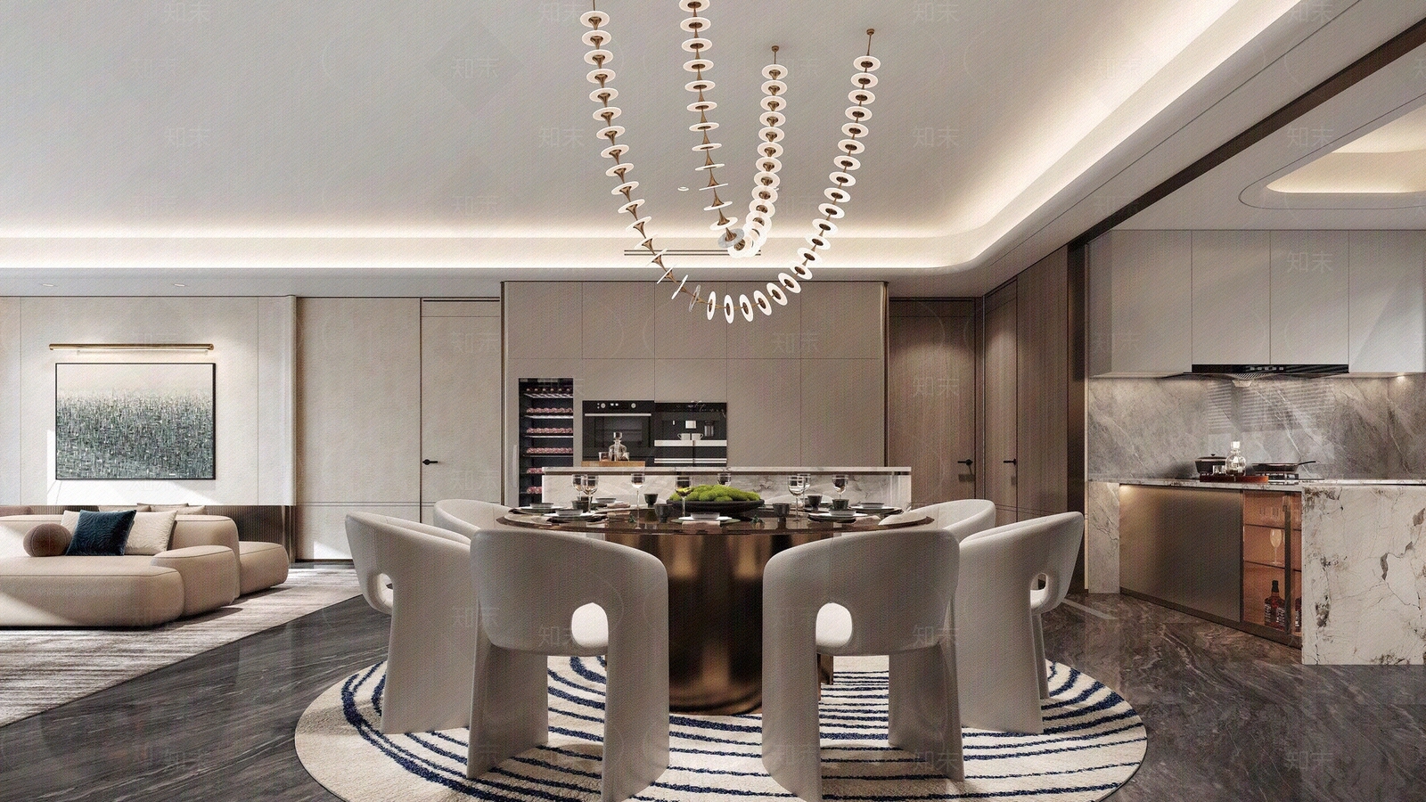 轻奢意式餐厅贴图下载【ID:1182382419】