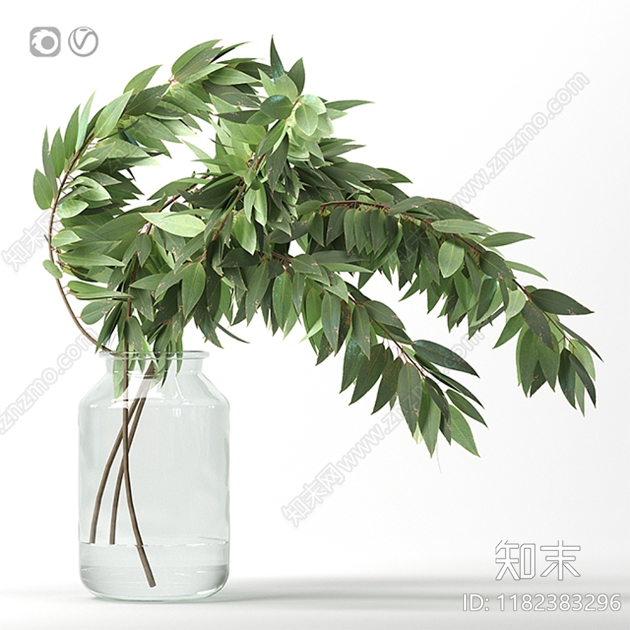 现代植物摆件3D模型下载【ID:1182383296】