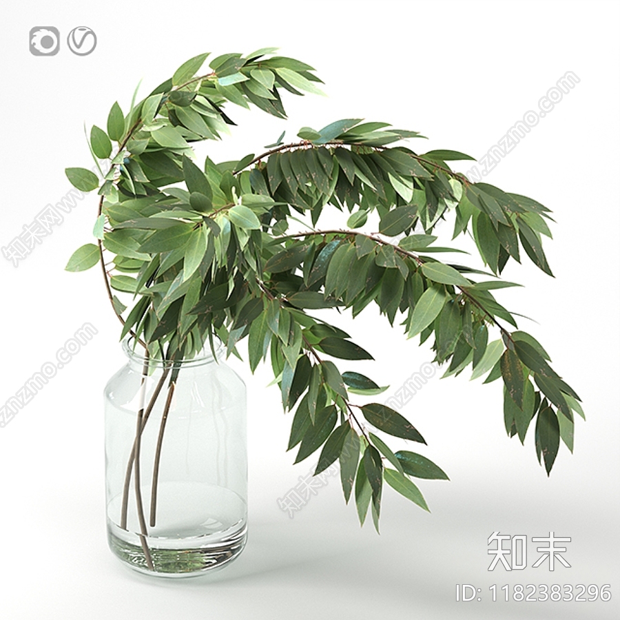 现代植物摆件3D模型下载【ID:1182383296】