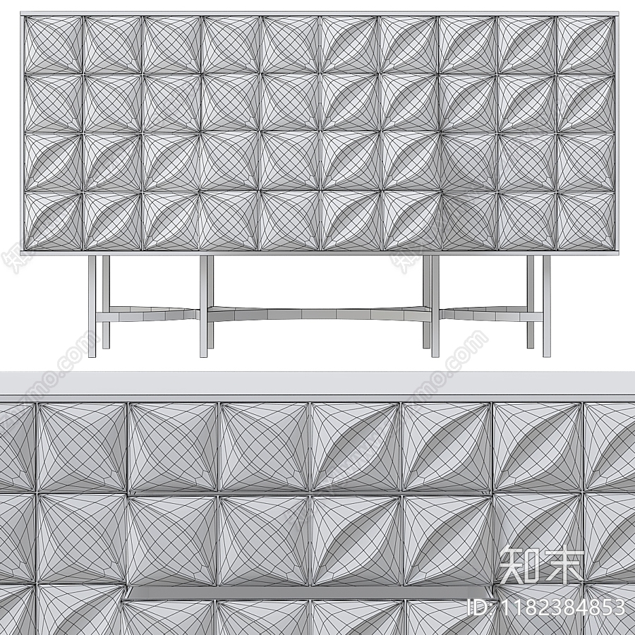现代边柜储物柜3D模型下载【ID:1182384853】