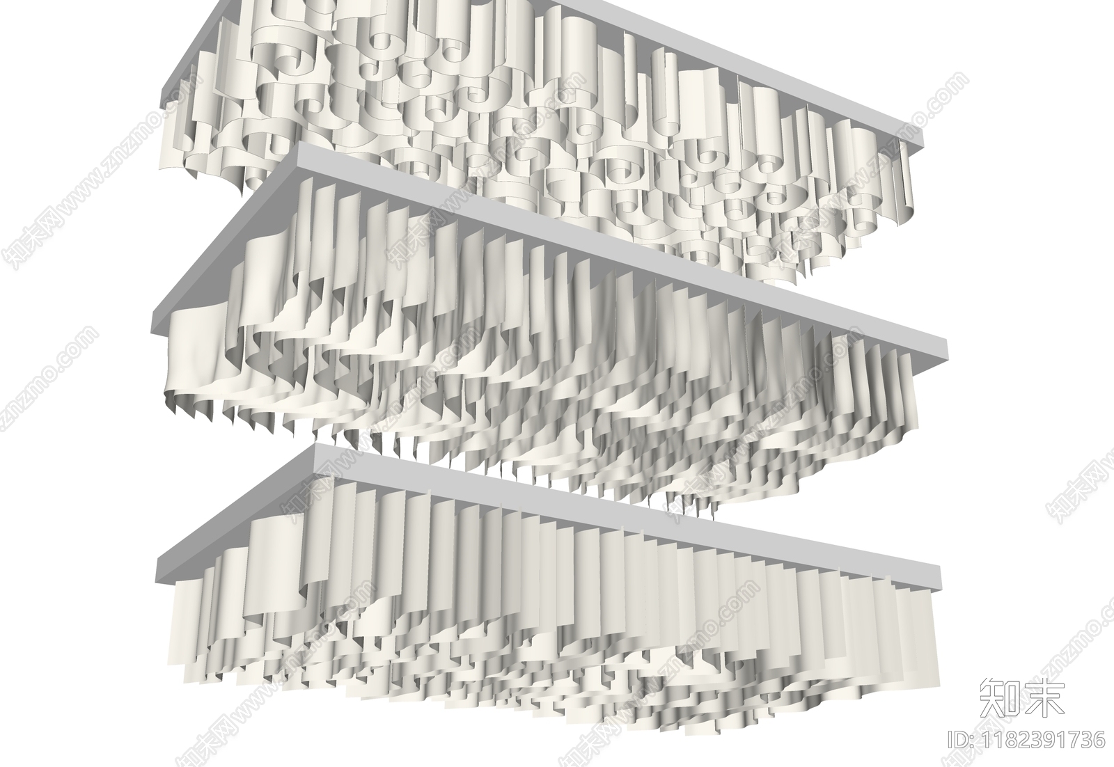 现代吊顶SU模型下载【ID:1182391736】