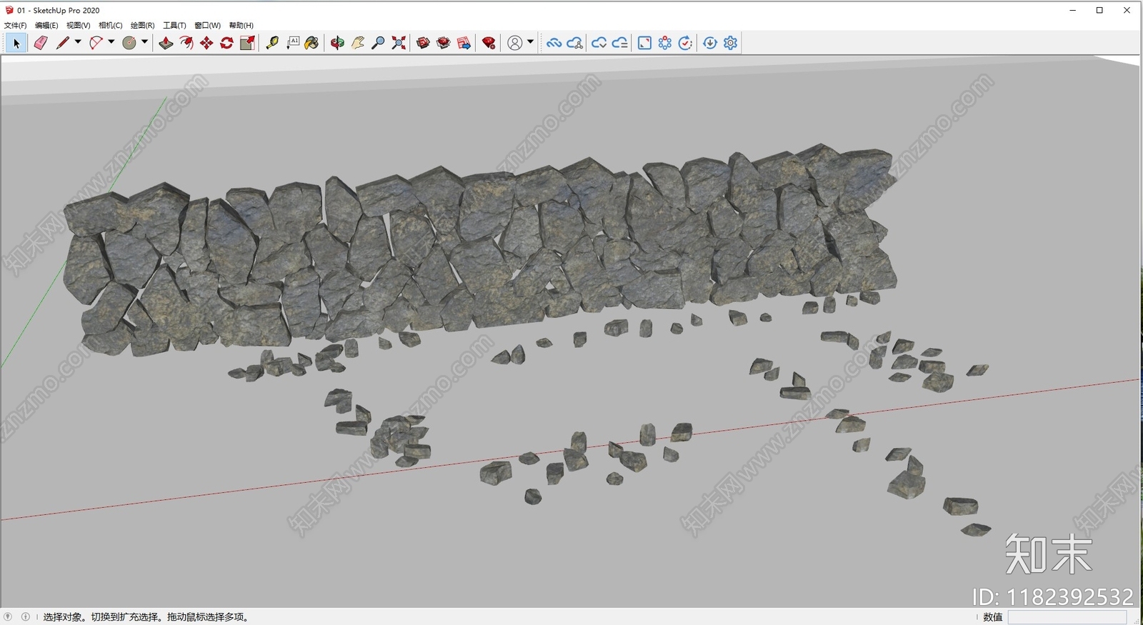 现代石头SU模型下载【ID:1182392532】