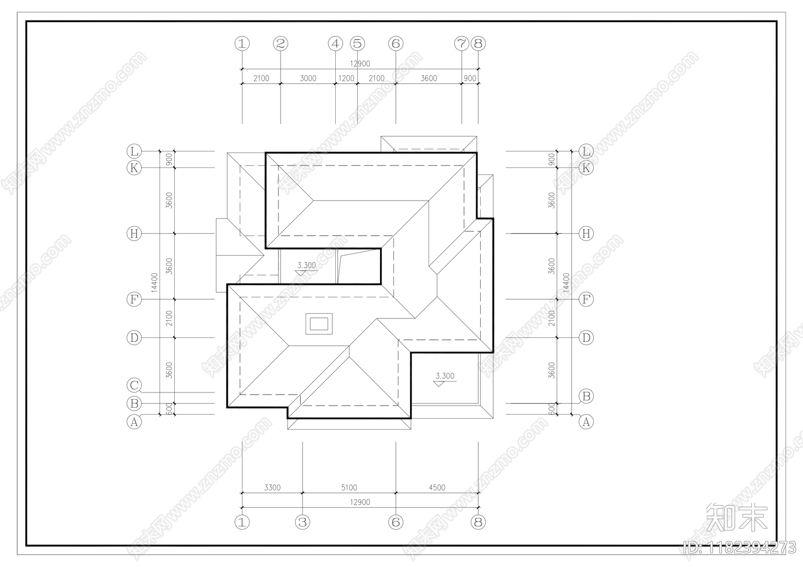 别墅设计方案图cad施工图下载【ID:1182394273】