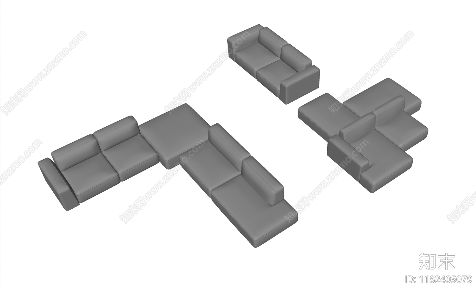 现代轻奢多人沙发SU模型下载【ID:1182405079】