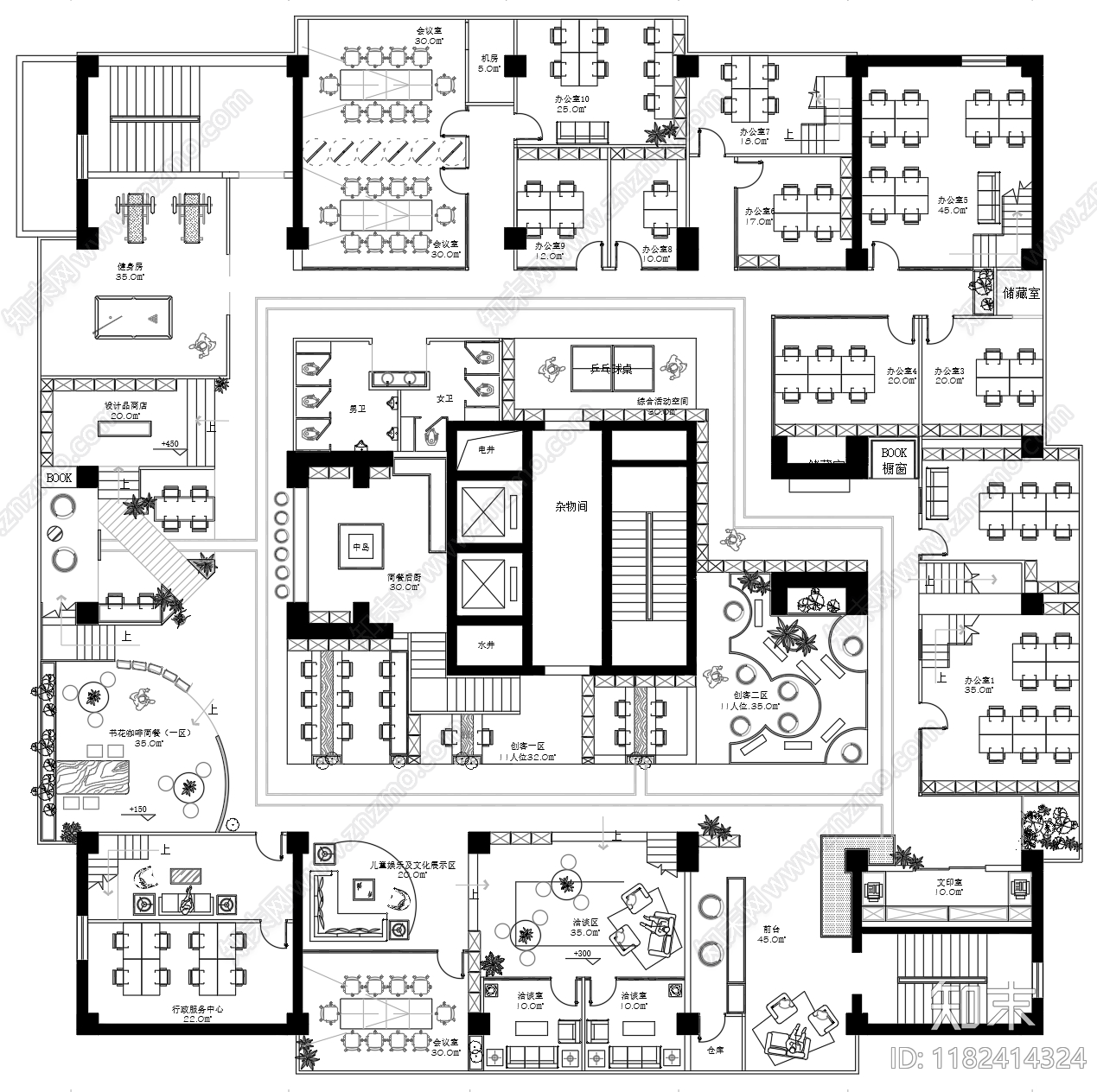 整体办公空间CAD图纸精品下载_AutoCAD图纸_知末网