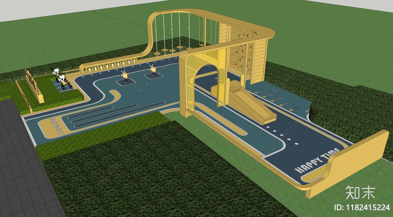现代儿童游乐区SU模型下载【ID:1182415224】