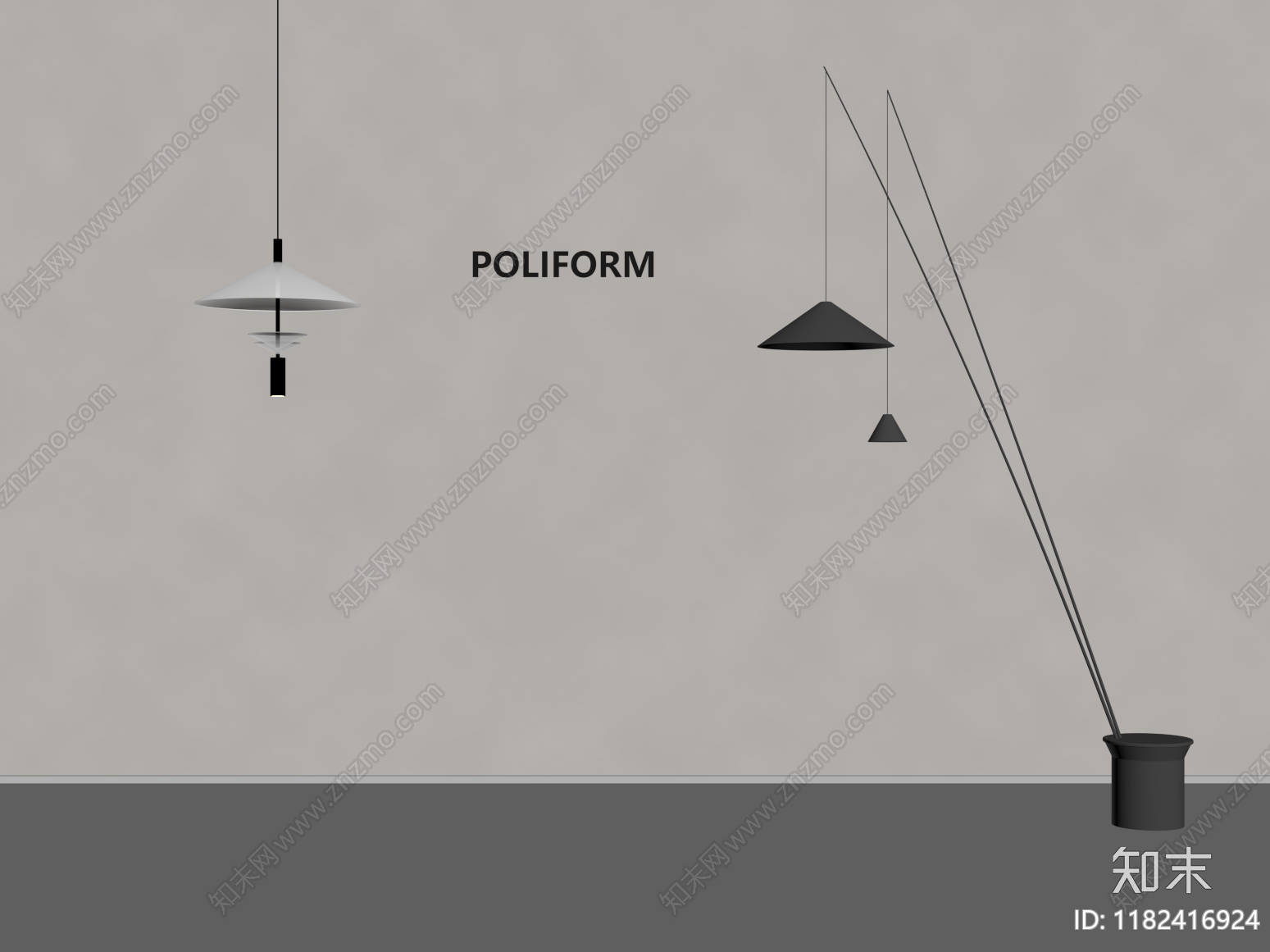 现代落地灯SU模型下载【ID:1182416924】