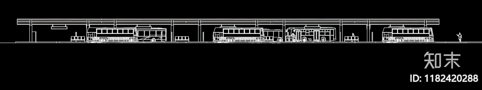 公交车站cad施工图下载【ID:1182420288】