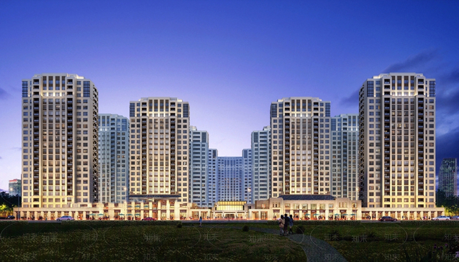 复古高层住宅SU模型下载【ID:1182430054】