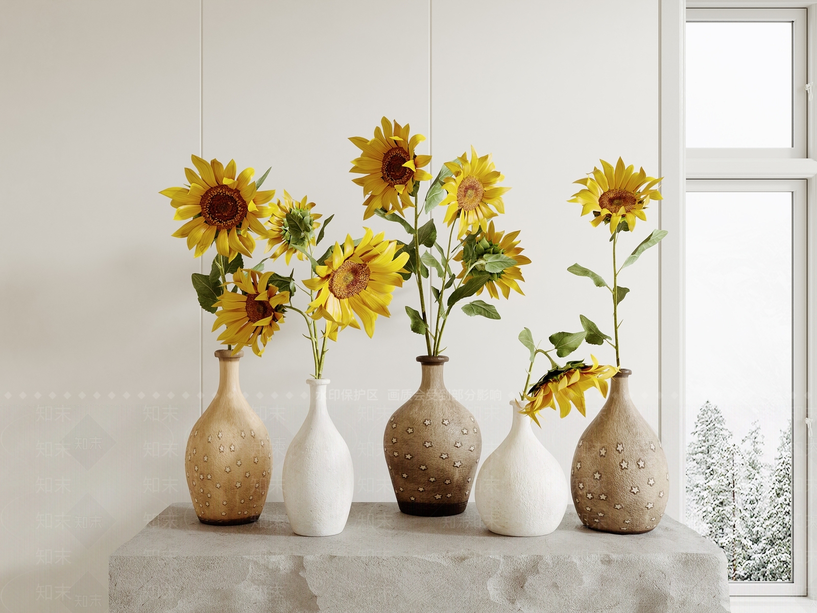 现代花艺3D模型下载【ID:1182444006】