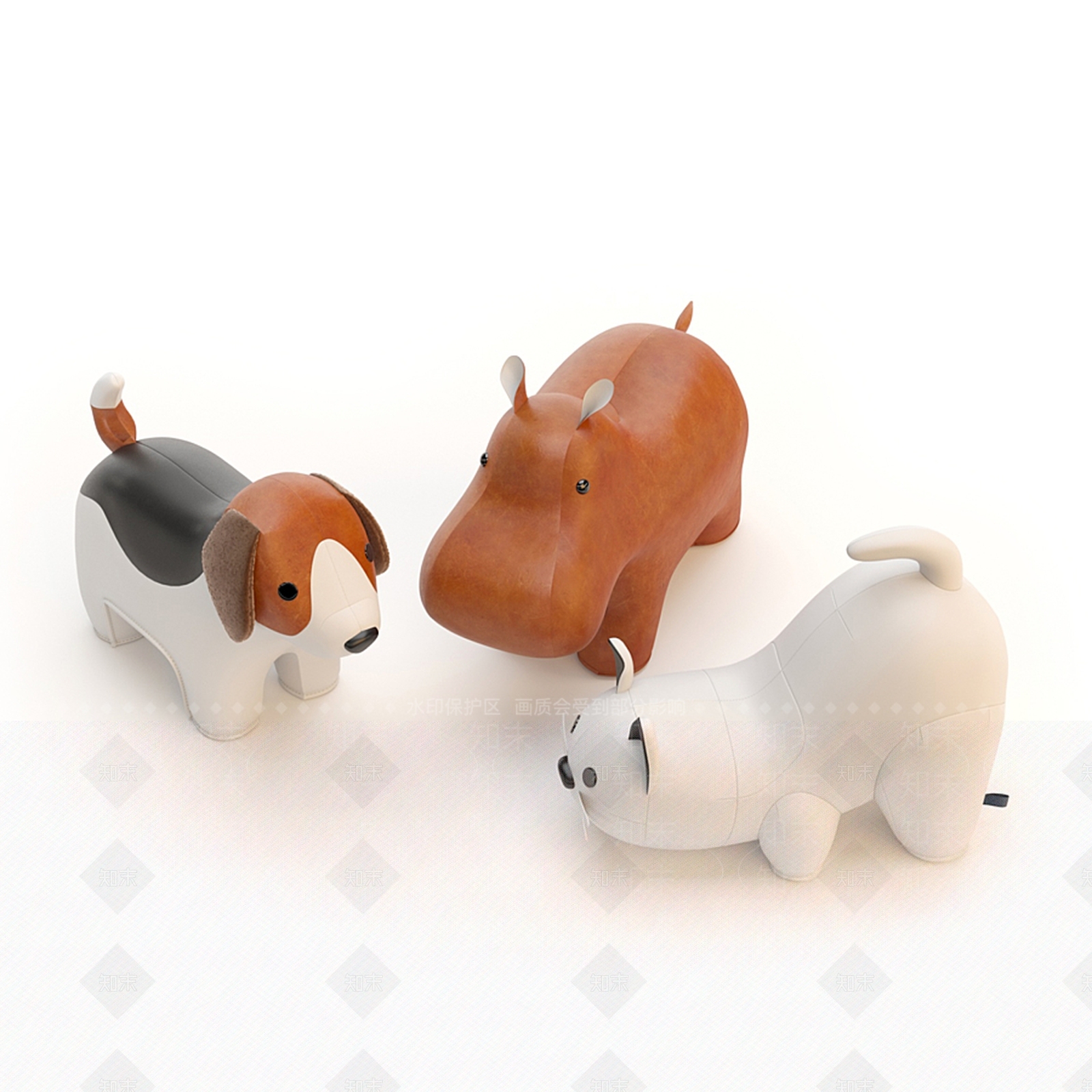 现代比格河马猫白色3D模型下载【ID:1182446217】