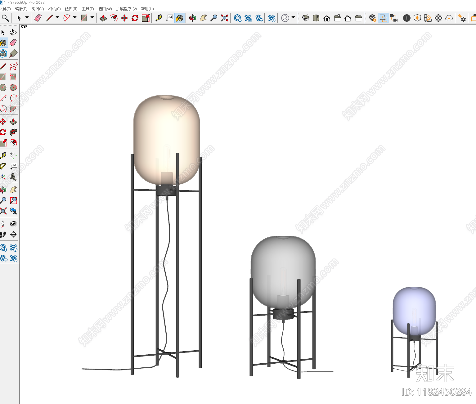 现代简约落地灯SU模型下载【ID:1182450284】