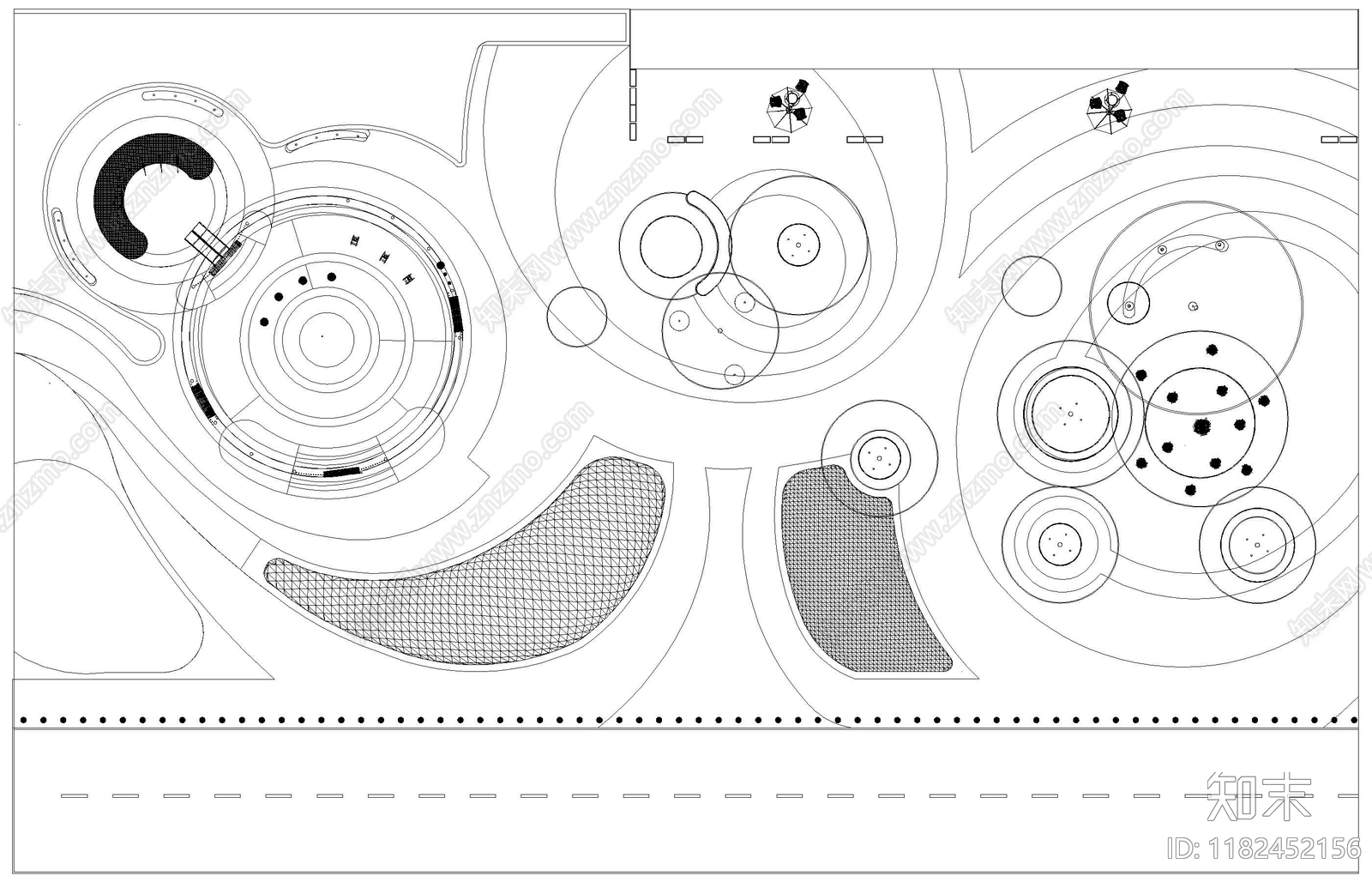 现代公园景观cad施工图下载【ID:1182452156】