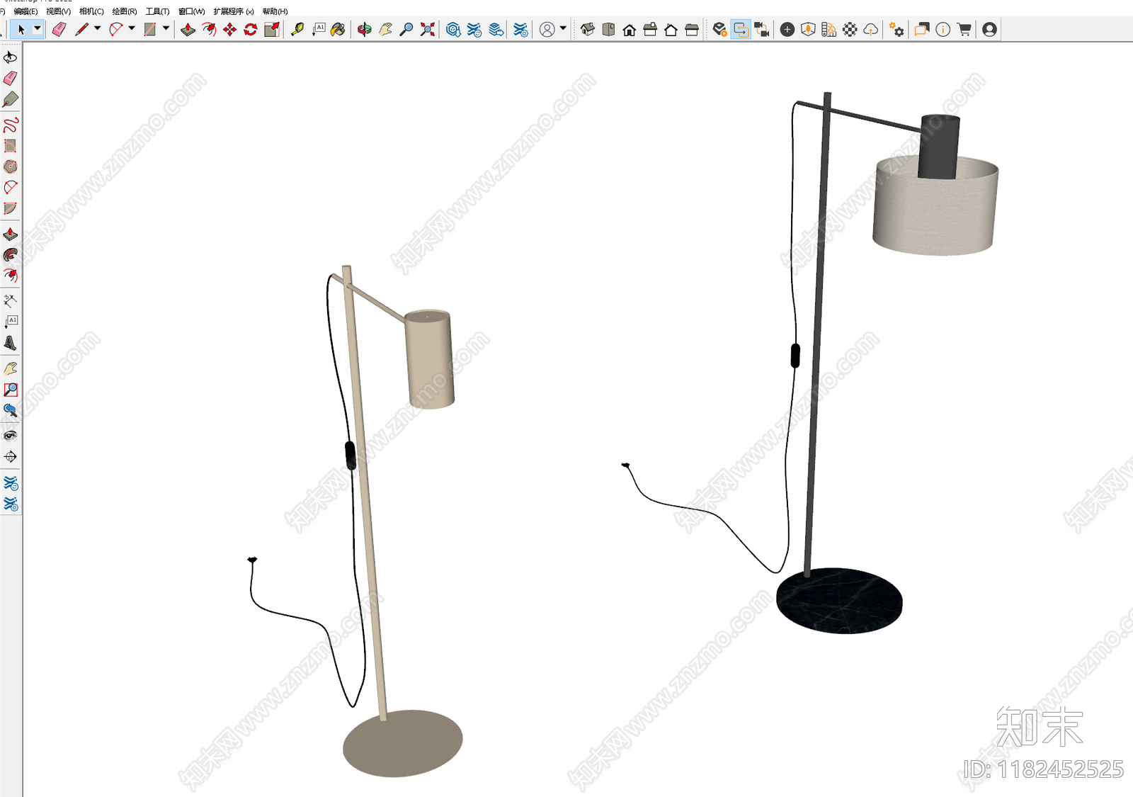 现代极简落地灯SU模型下载【ID:1182452525】