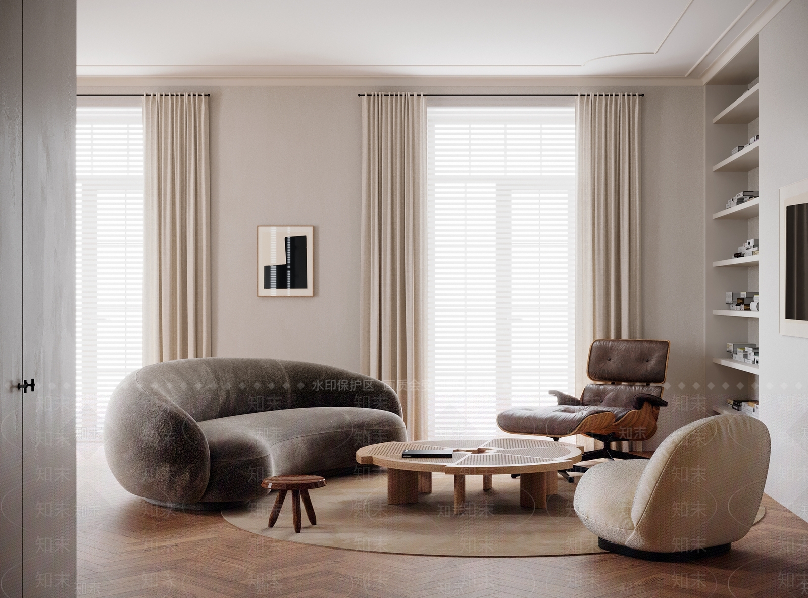 侘寂风客厅3D模型下载【ID:1182463310】