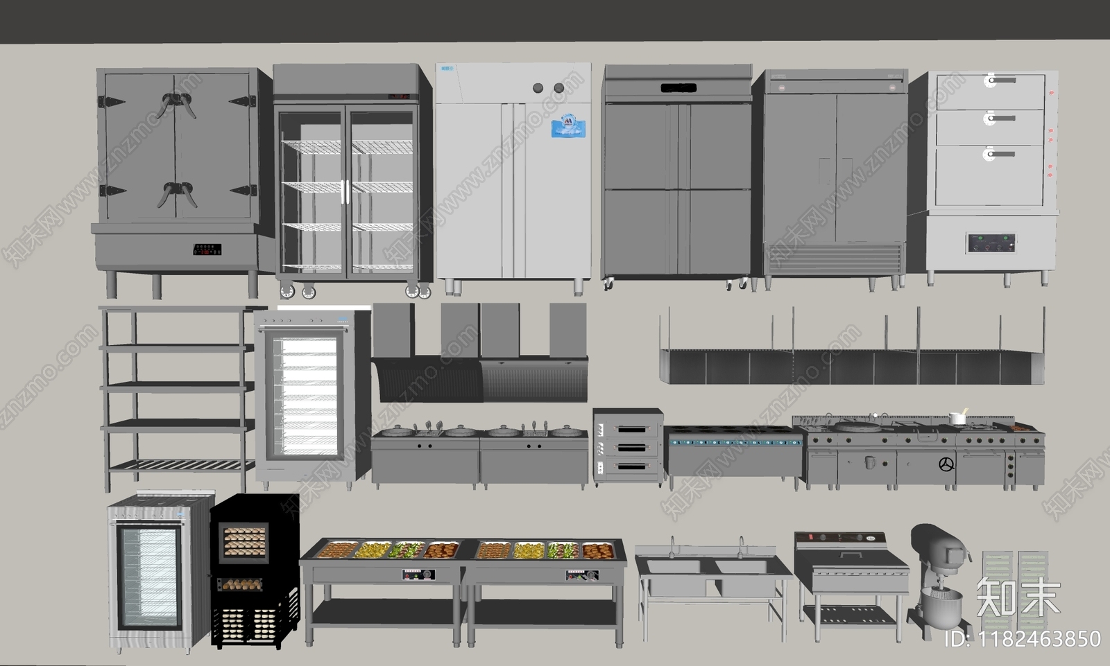 现代极简后厨SU模型下载【ID:1182463850】