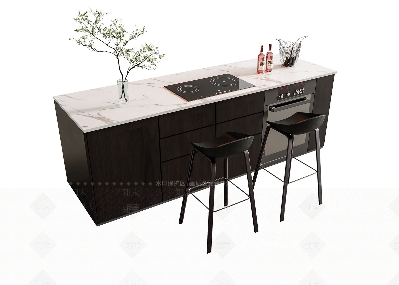 现代吧台3D模型下载【ID:1182463314】