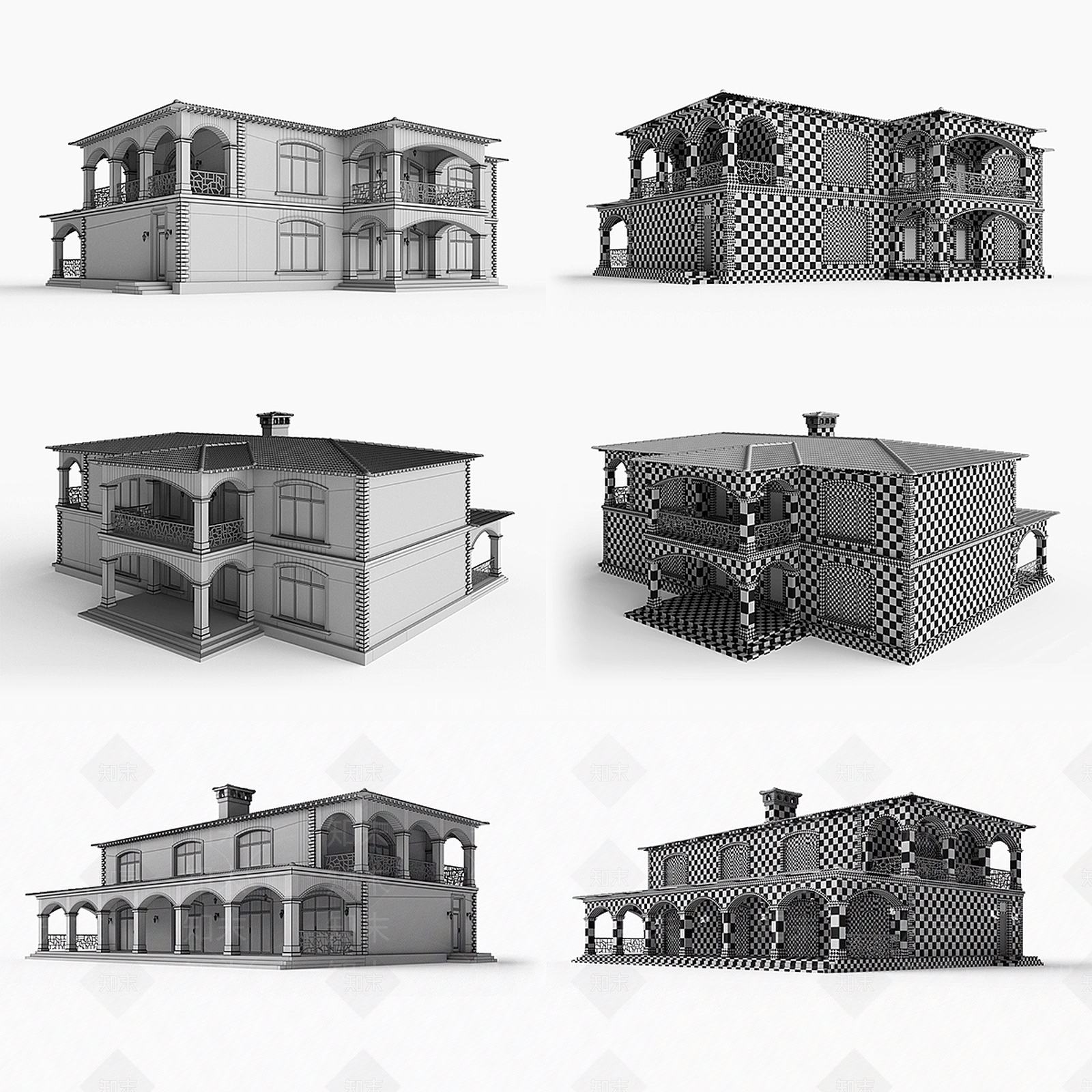 现代别墅外观3D模型下载【ID:1182481211】