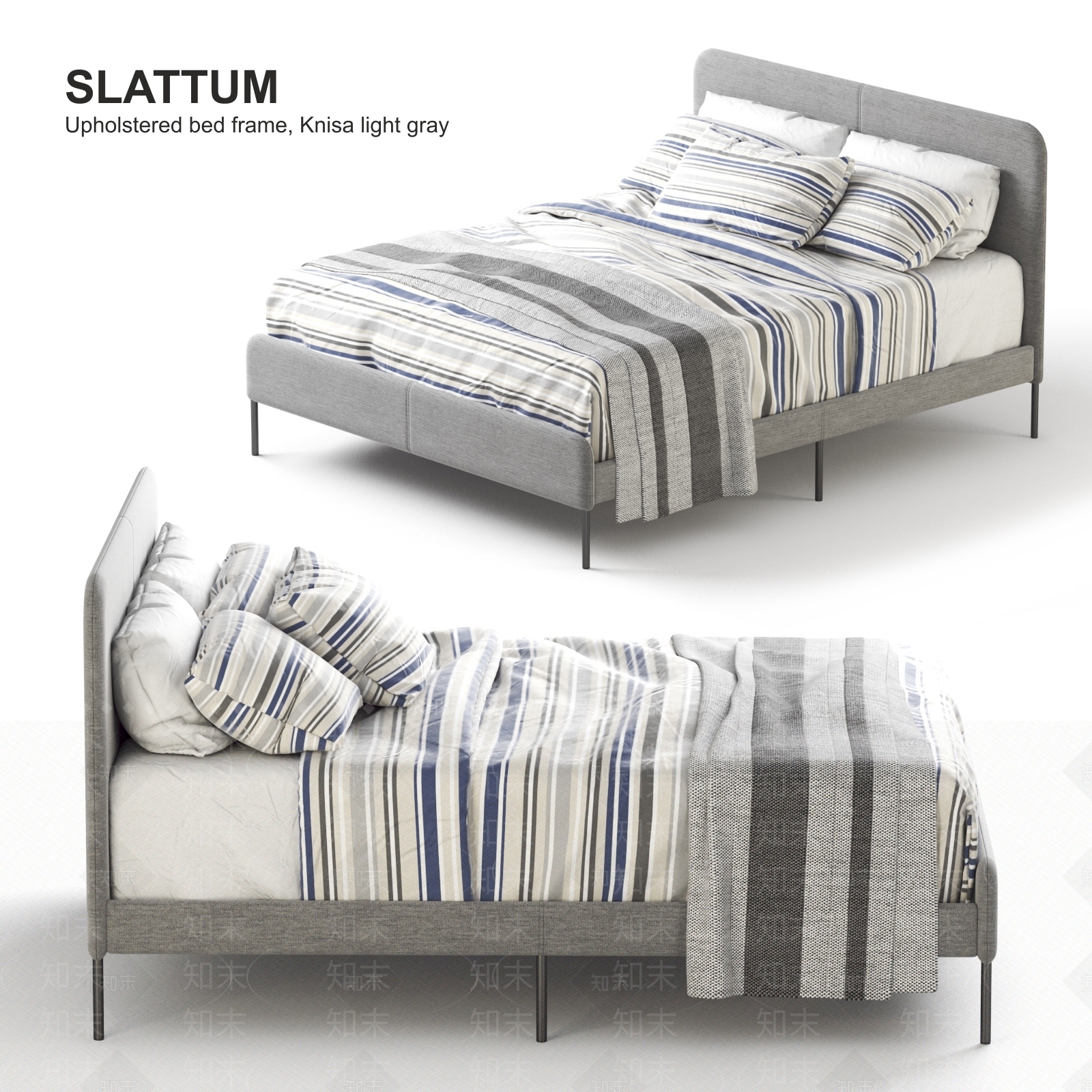 现代北欧单人床3D模型下载【ID:1182482438】