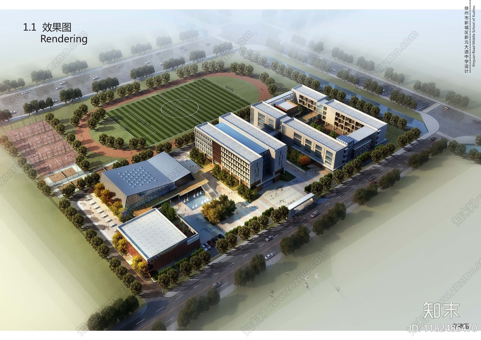 现代学校建筑cad施工图下载【ID:1182486470】