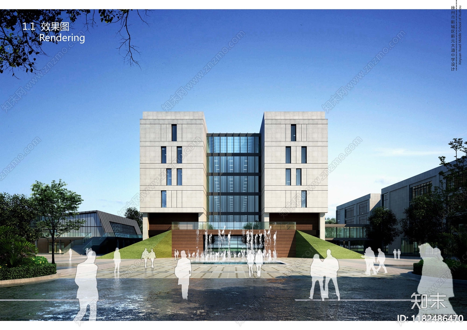 现代学校建筑cad施工图下载【ID:1182486470】