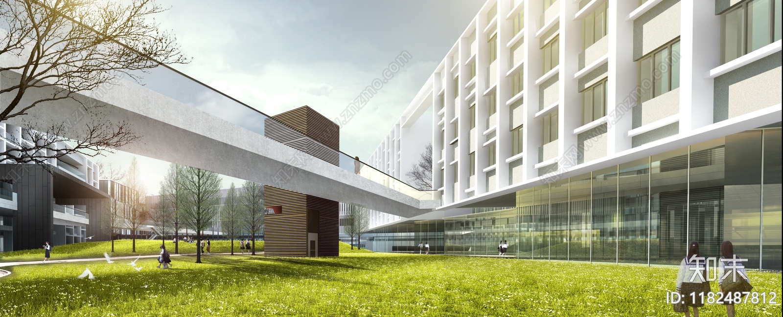 现代学校建筑cad施工图下载【ID:1182487812】