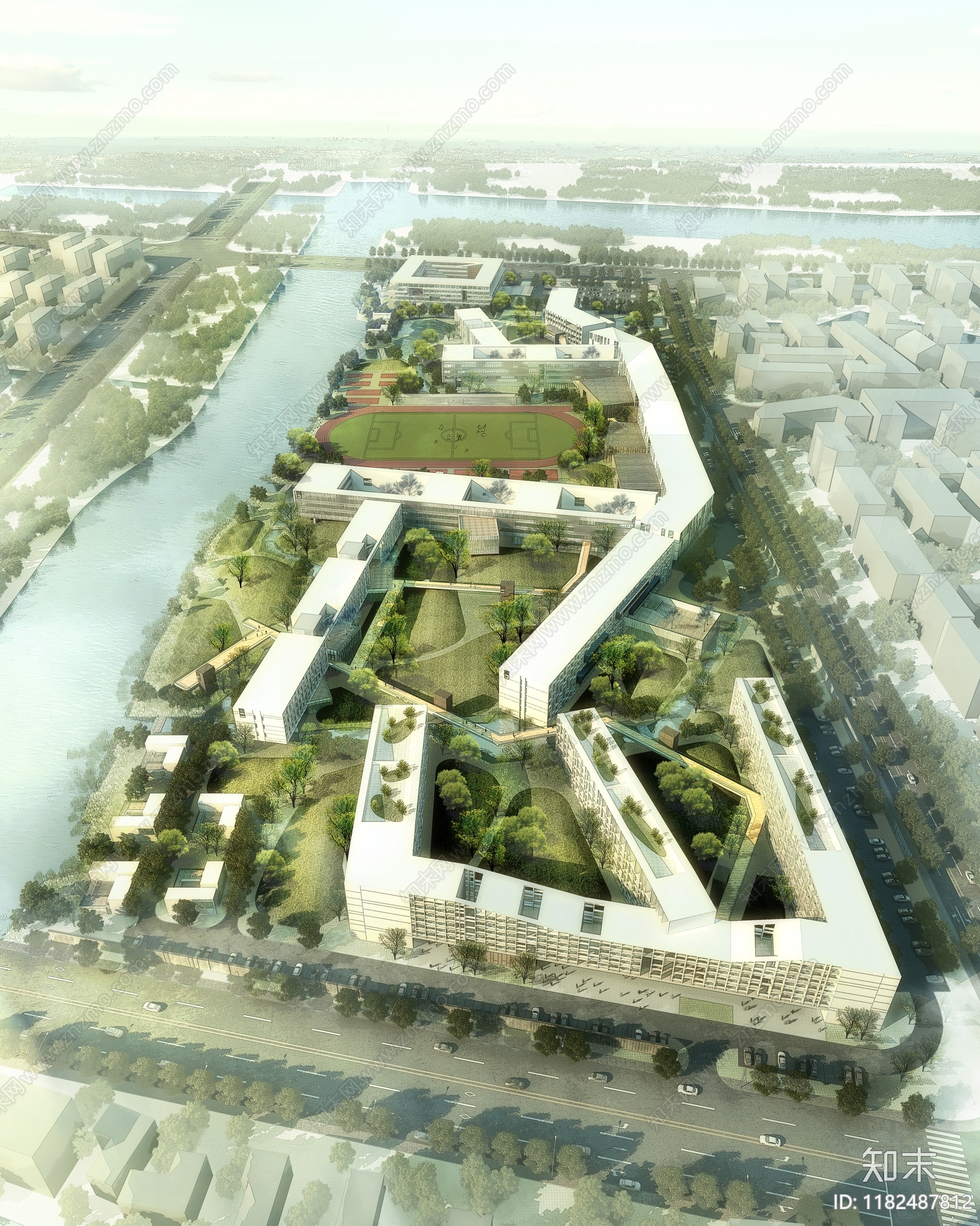 现代学校建筑cad施工图下载【ID:1182487812】