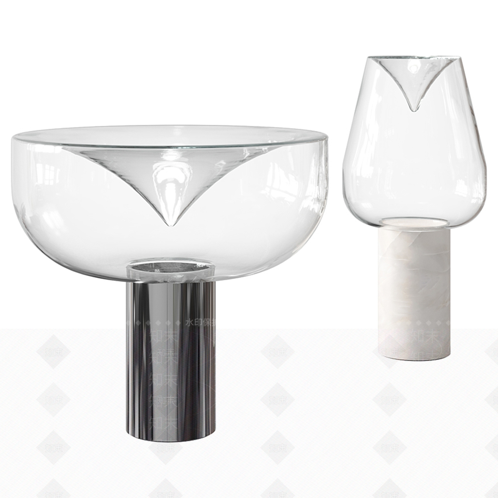 现代玻璃灯罩台灯3D模型下载【ID:1182489005】