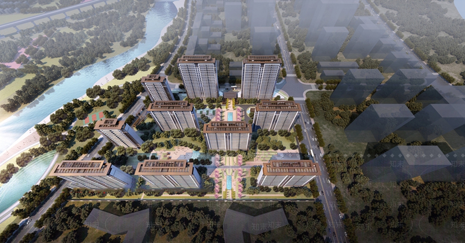 现代新中式高层住宅SU模型下载【ID:1182489922】