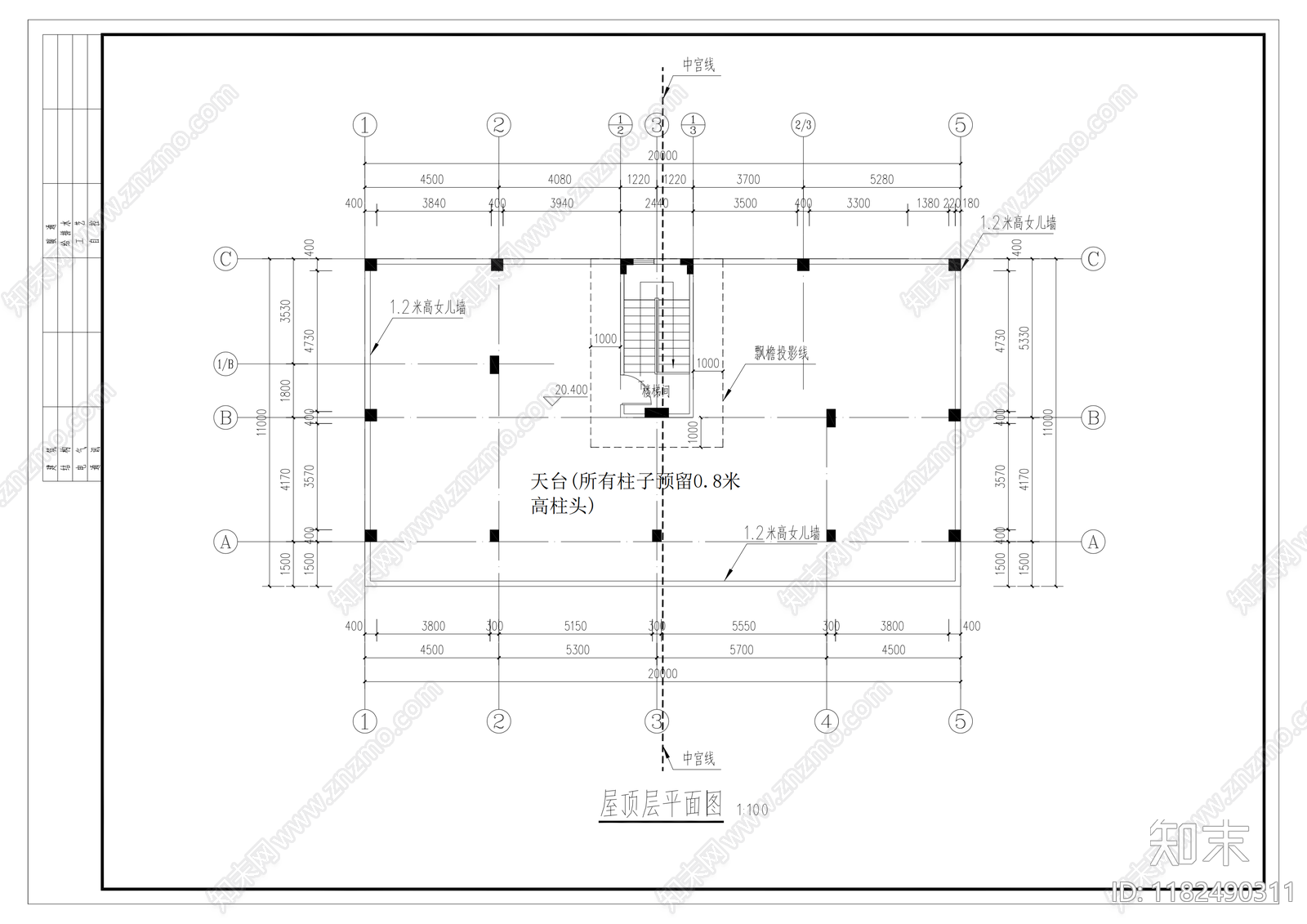 建筑平面图cad施工图下载【ID:1182490311】