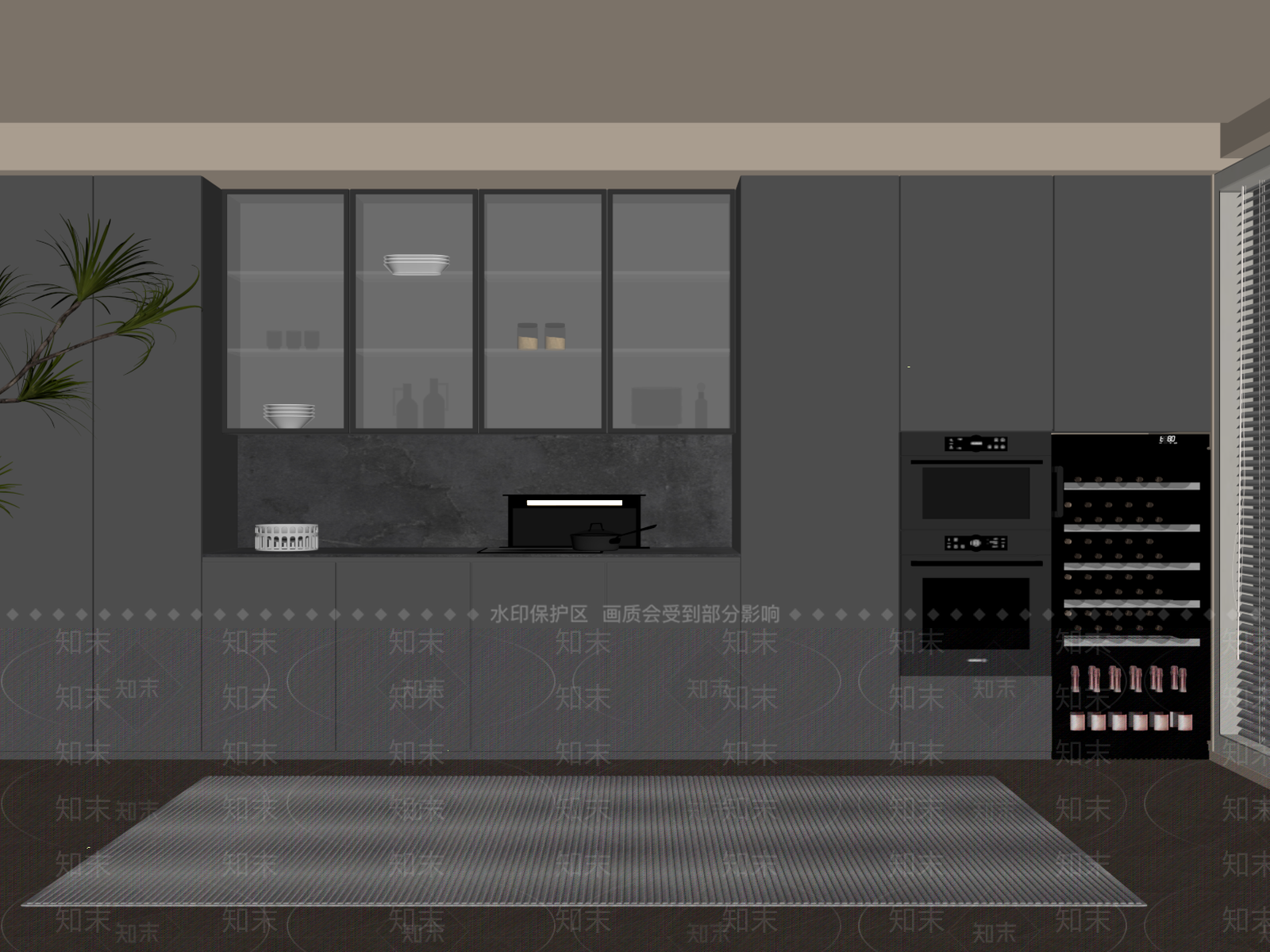 现代酒柜SU模型下载【ID:1182492182】