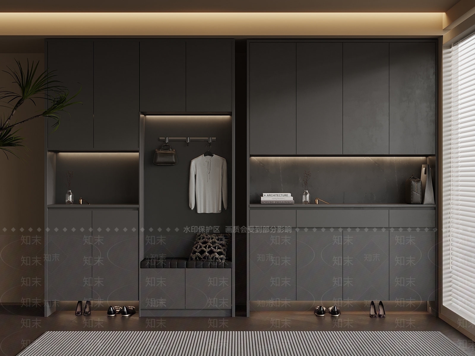 现代鞋柜3D模型下载【ID:1182492852】