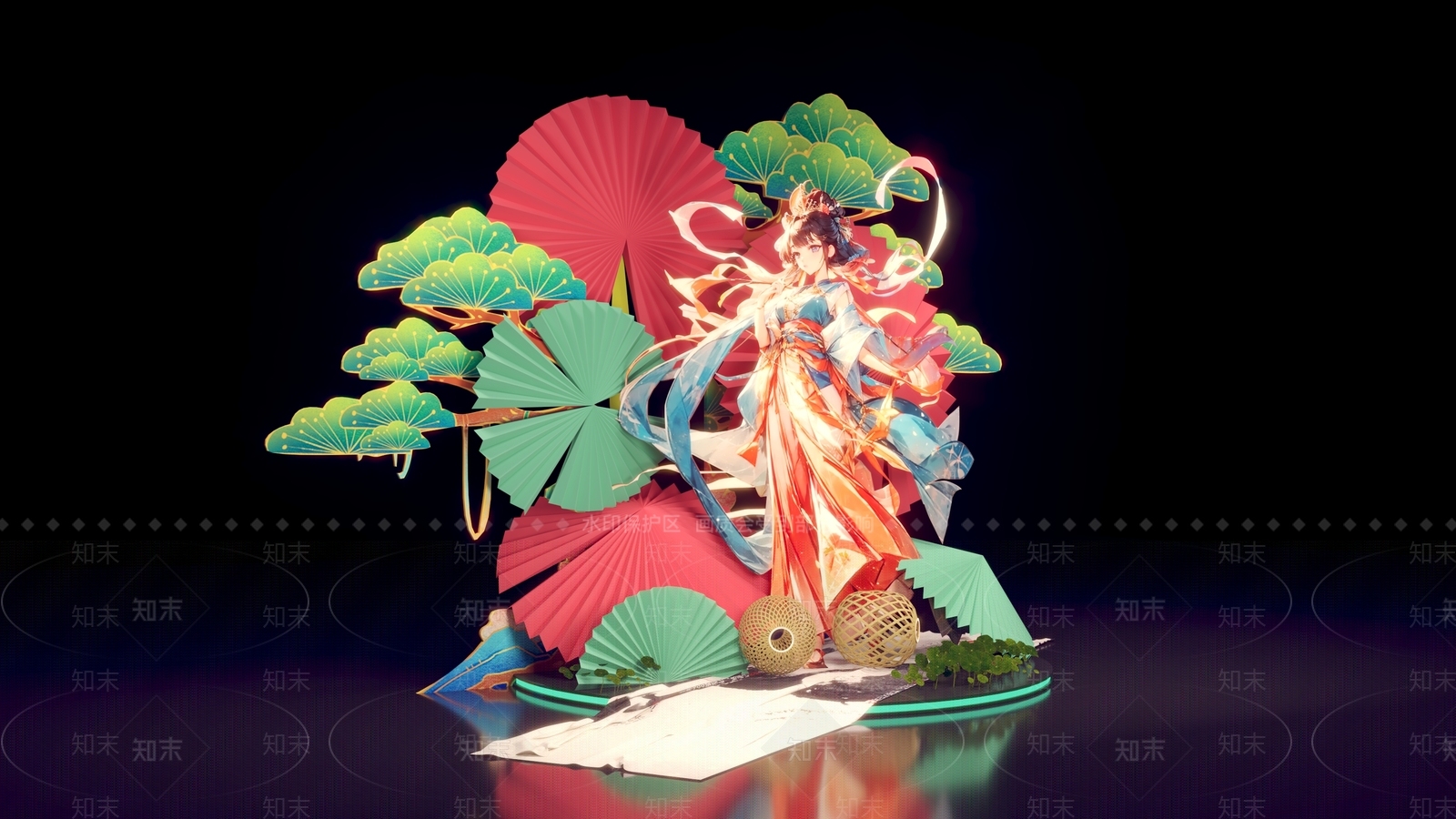 新中式中式美陈3D模型下载【ID:1182495689】