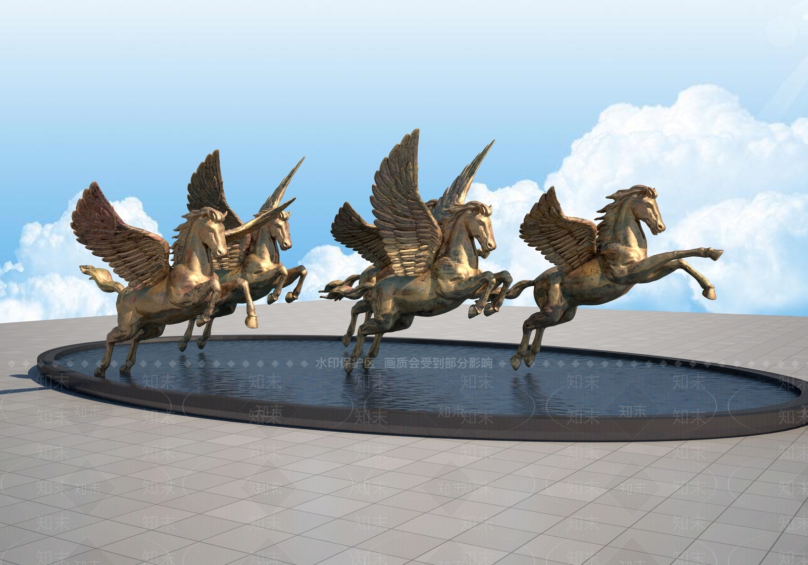 现代景观雕塑3D模型下载【ID:1182499311】
