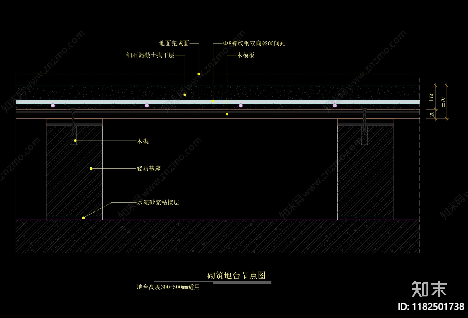 现代地面节点cad施工图下载【ID:1182501738】