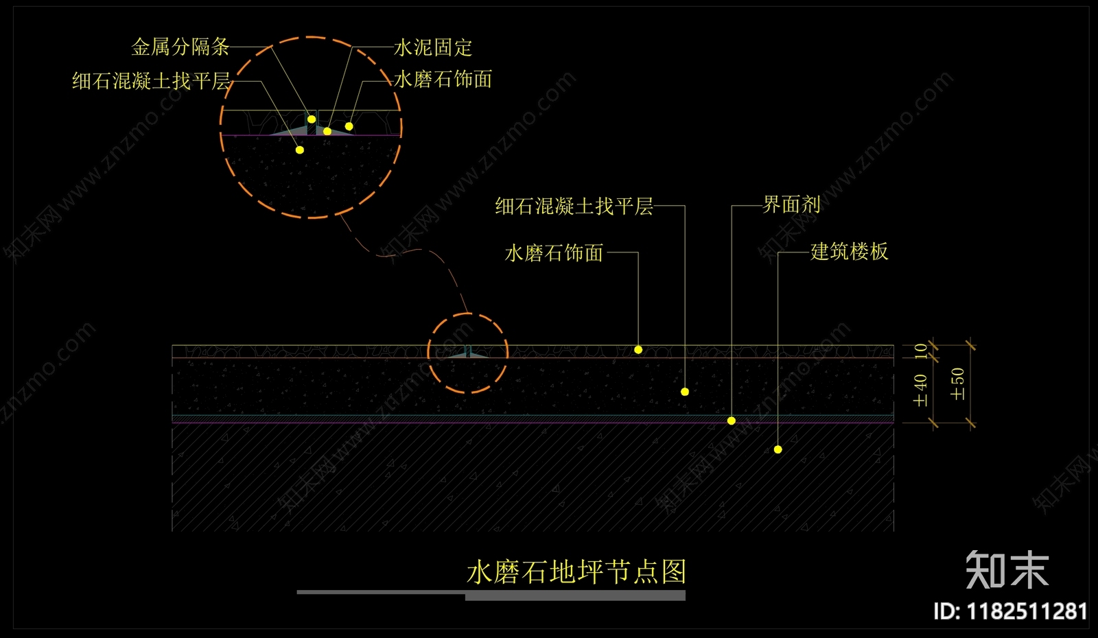 现代地面节点cad施工图下载【ID:1182511281】