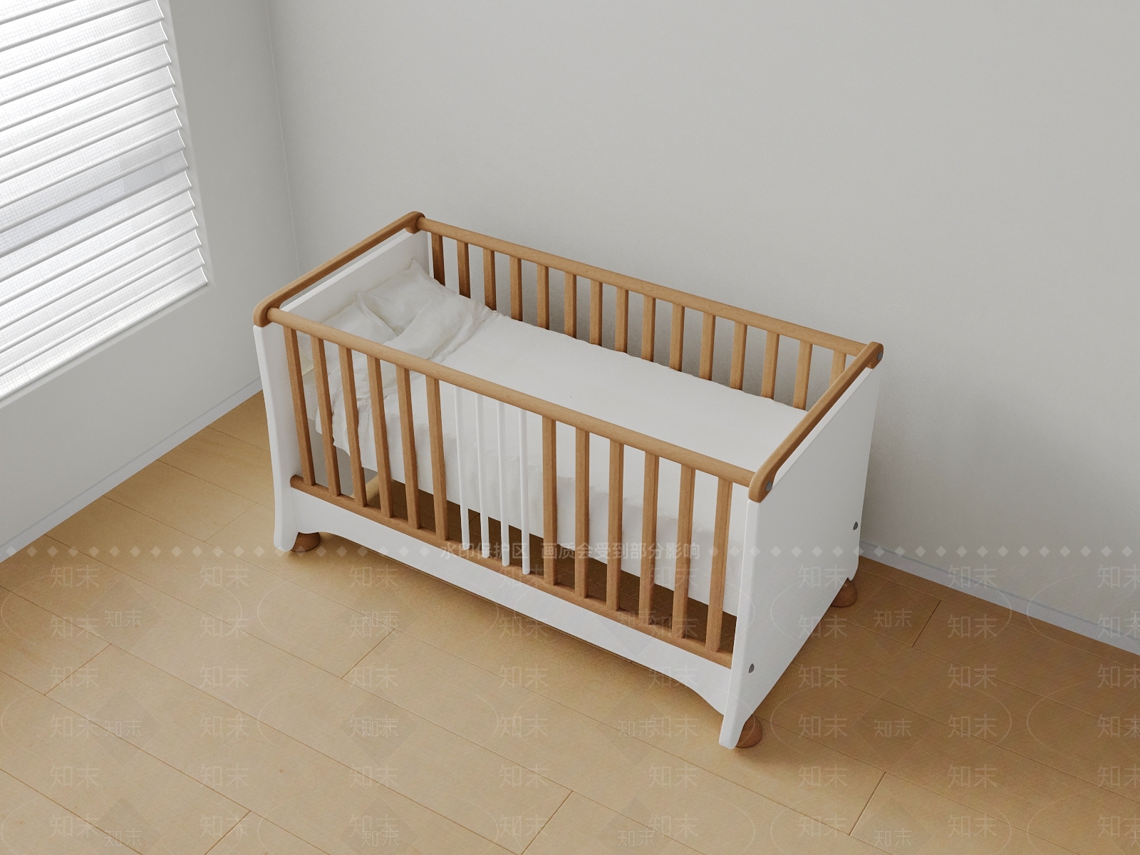 现代婴儿床3D模型下载【ID:1182511556】