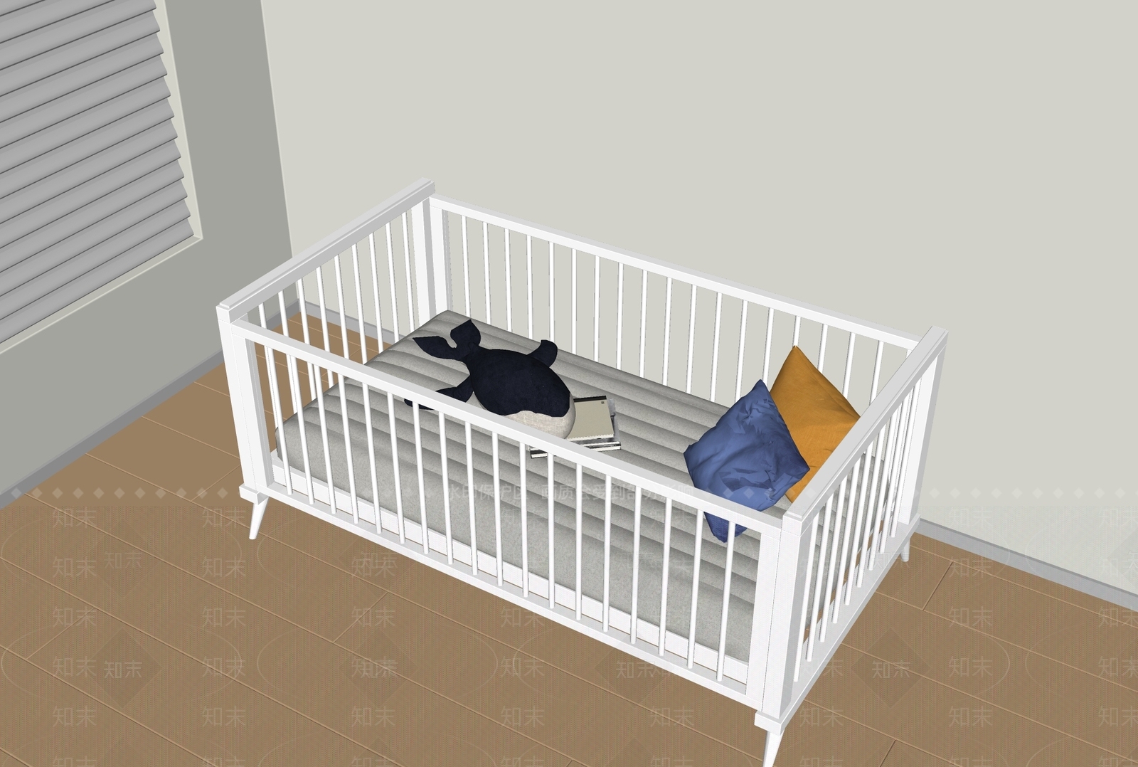 现代儿童床SU模型下载【ID:1182511669】