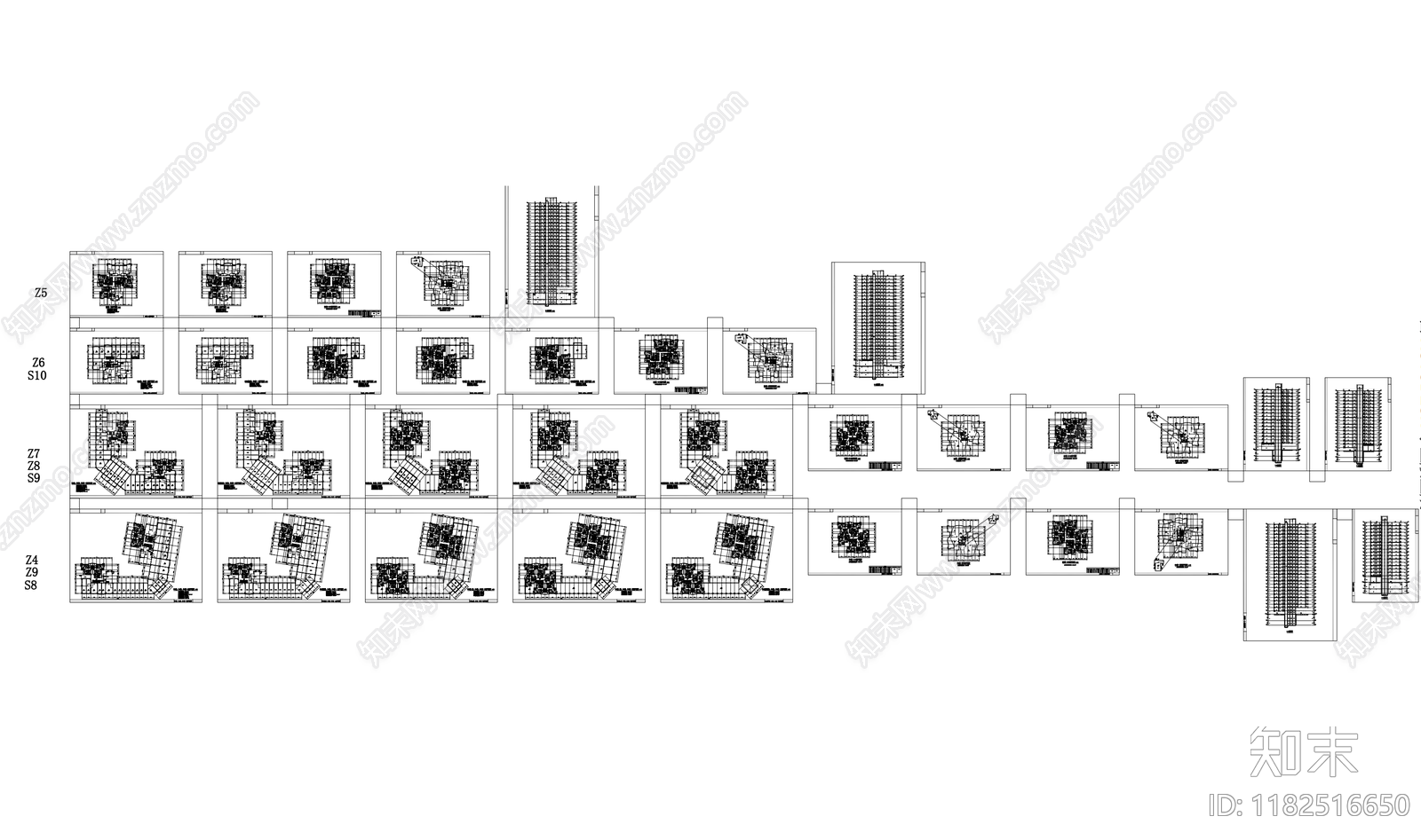 现代住宅楼建筑cad施工图下载【ID:1182516650】