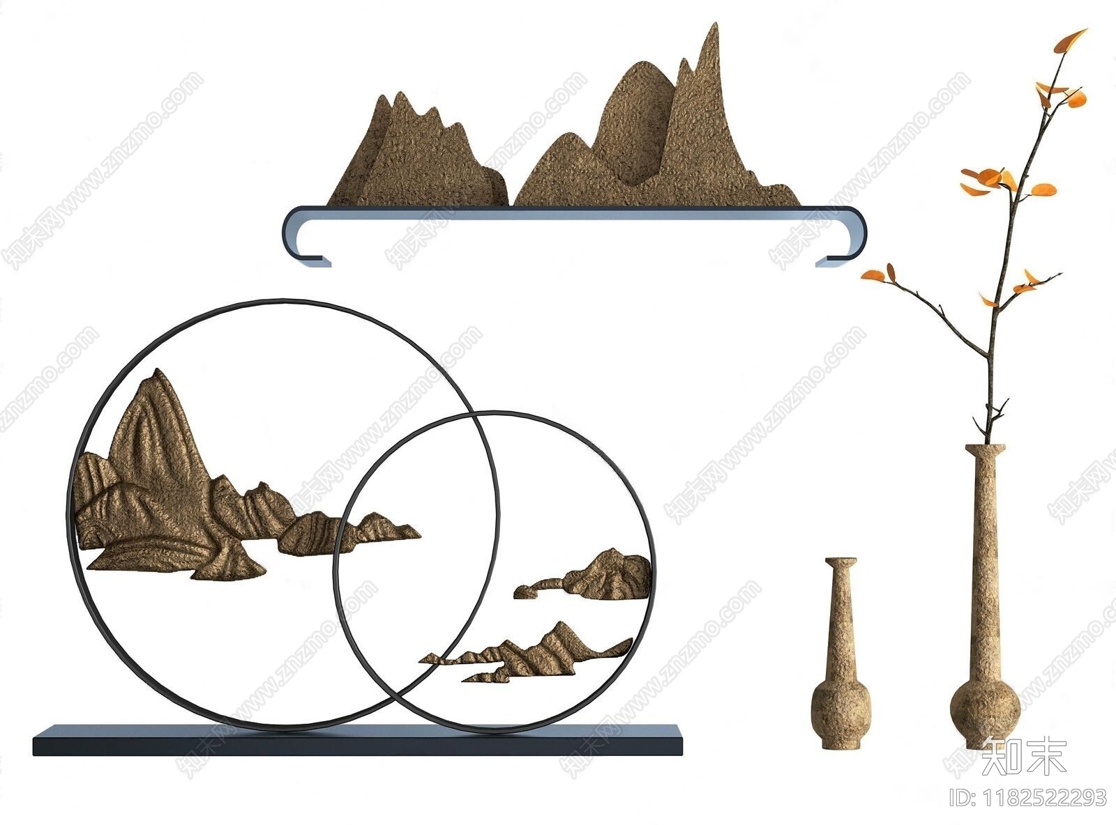 现代摆件组合3D模型下载【ID:1182522293】