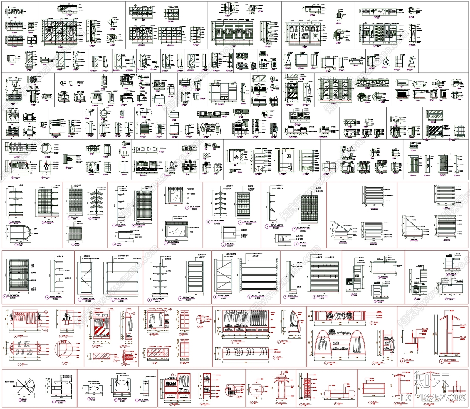 现代柜子施工图下载【ID:1182527009】