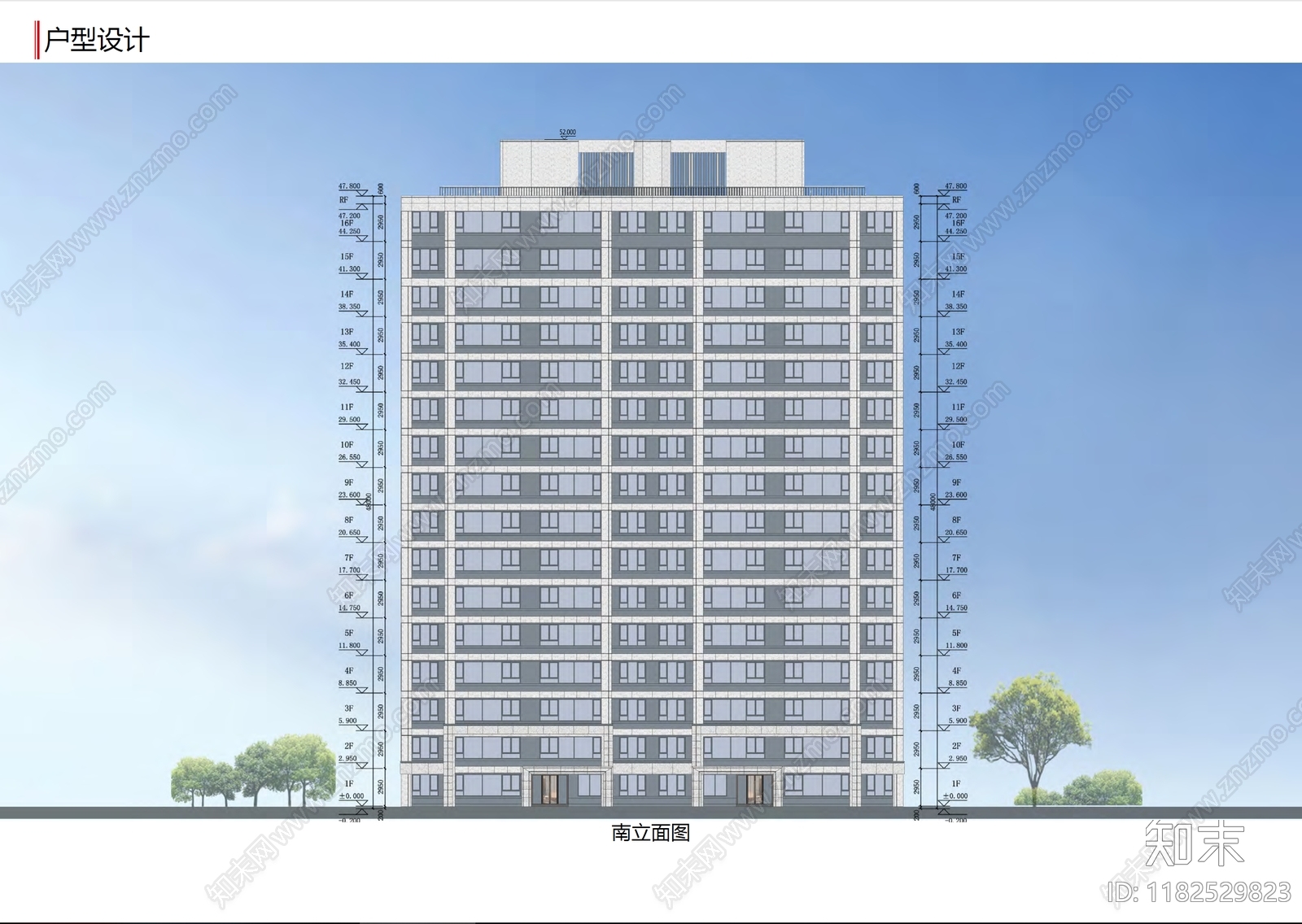 现代简约住宅楼建筑施工图下载【ID:1182529823】