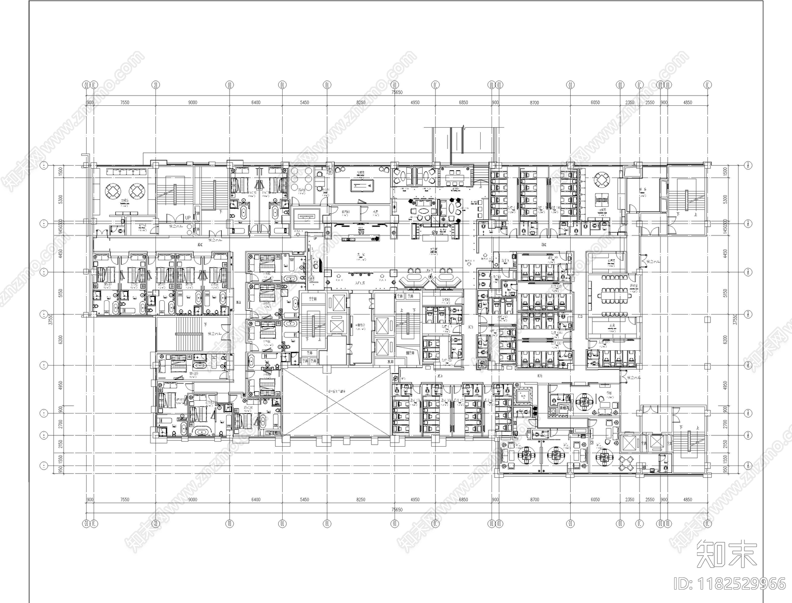 现代足浴店cad施工图下载【ID:1182529966】