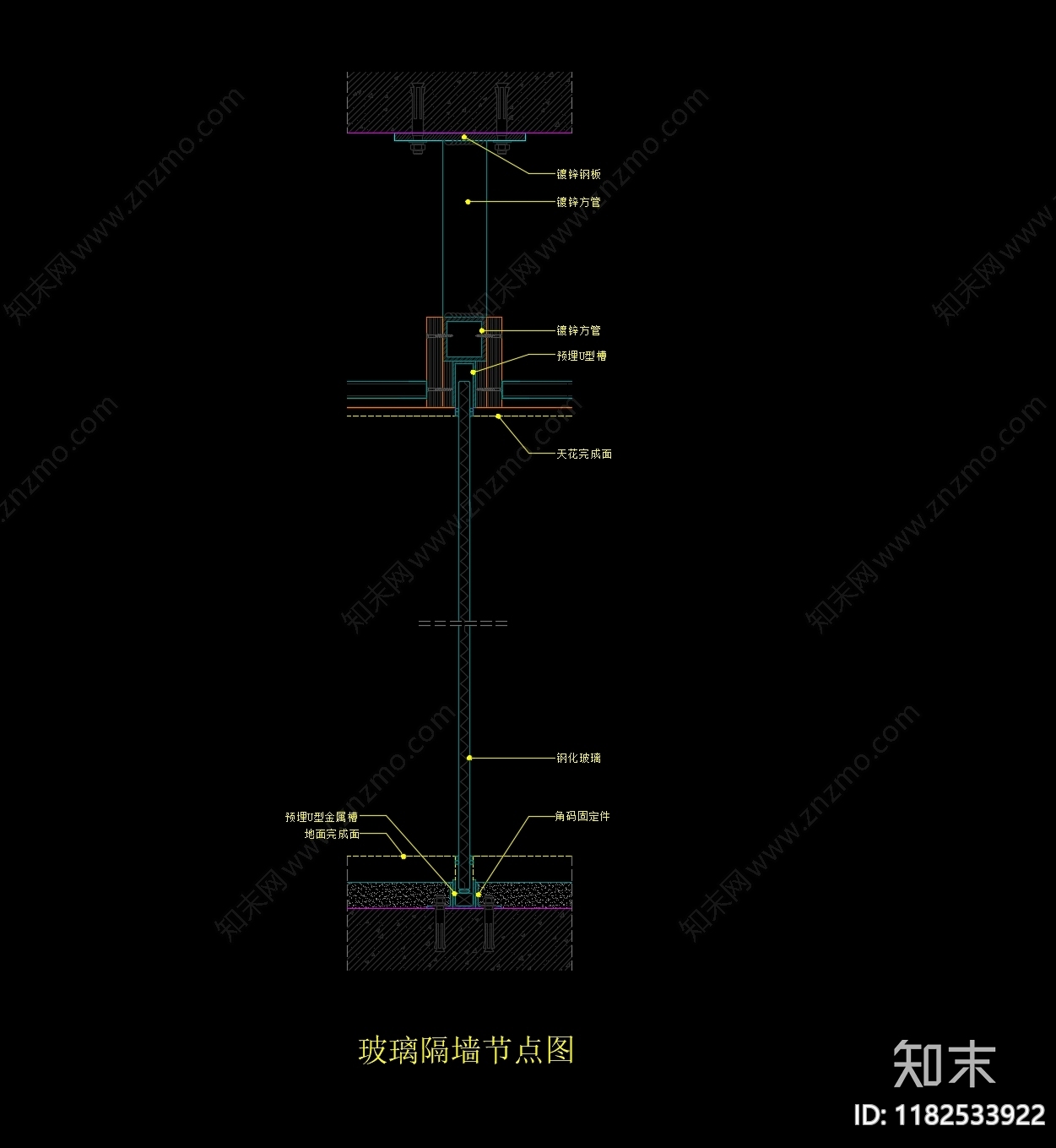 现代墙面节点cad施工图下载【ID:1182533922】