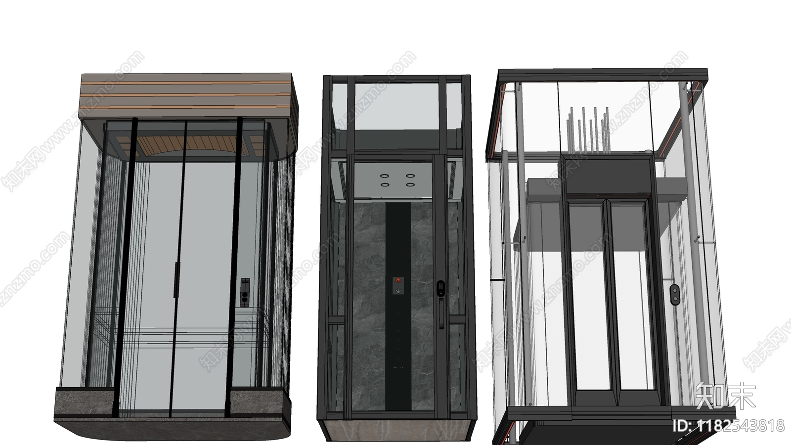 现代电梯SU模型下载【ID:1182543818】