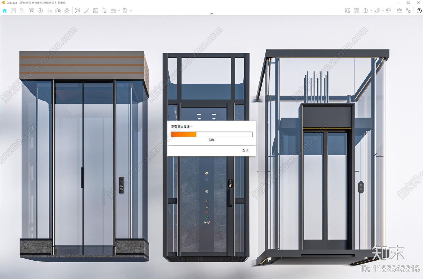 现代电梯SU模型下载【ID:1182543818】