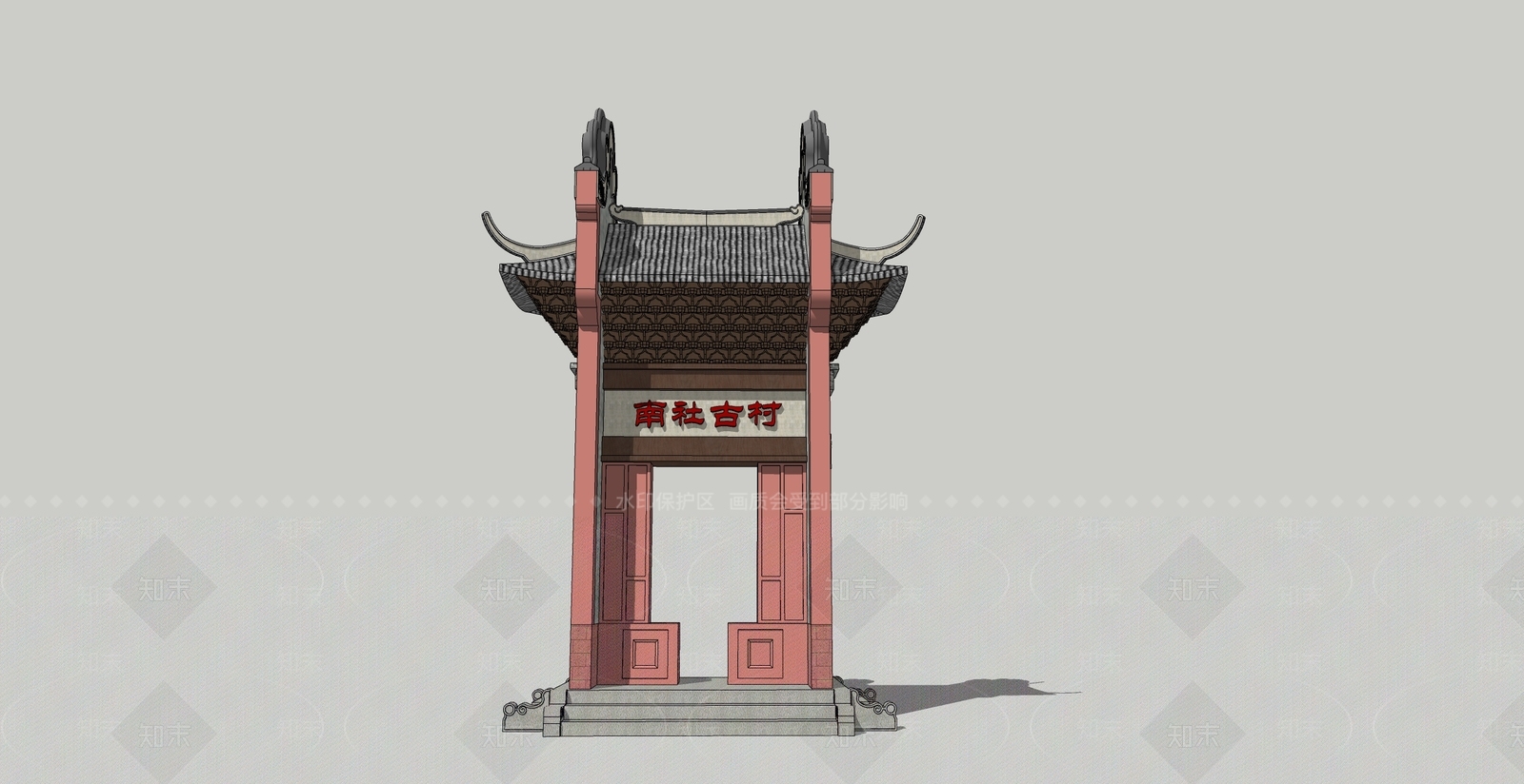 中式其他景观小建筑SU模型下载【ID:1182548989】