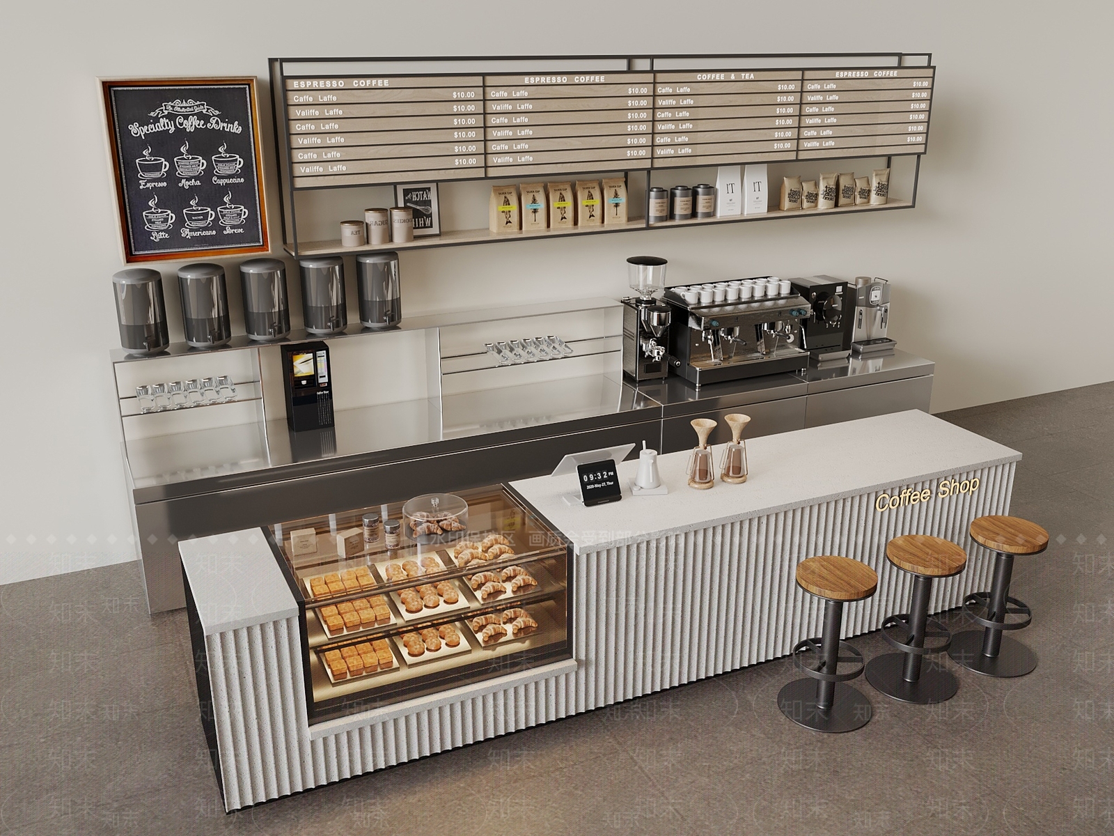 现代奶茶店SU模型下载【ID:1182553154】