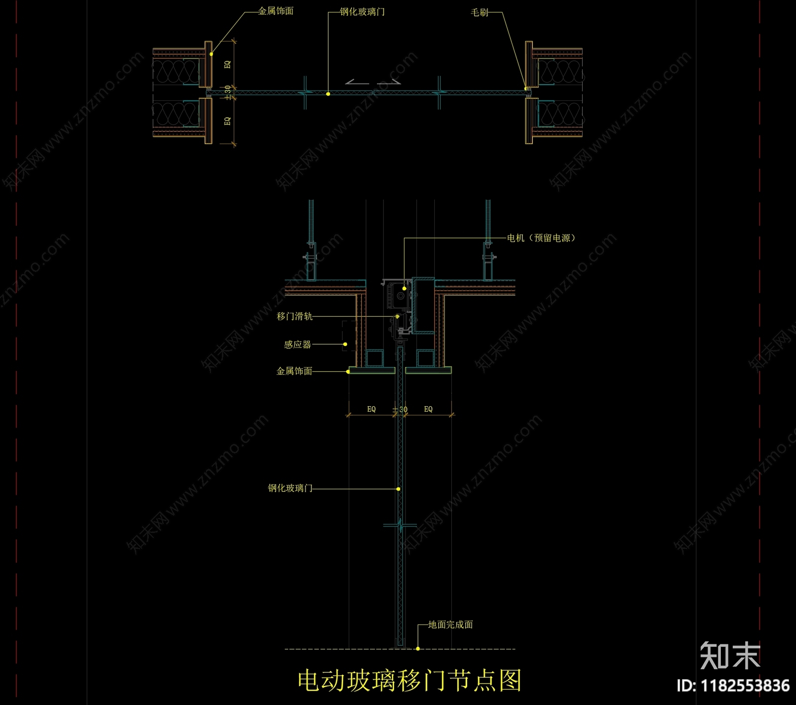 现代门节点cad施工图下载【ID:1182553836】